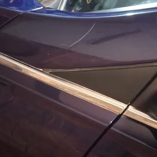 Massive scratch they put in my paint.