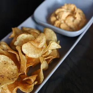 Chips &amp; Dip- House Made Potato Chips| Bacon Truffle Dip