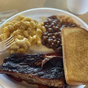 2 piece combo. Ribs and sausages