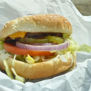 Cheeseburger with cheese.