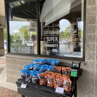 a display of fresh produce