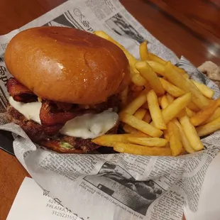 Woodland Burger and fries