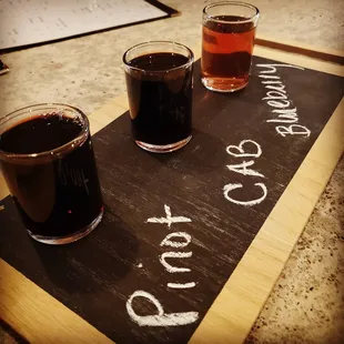 Tasting flight wine and mead