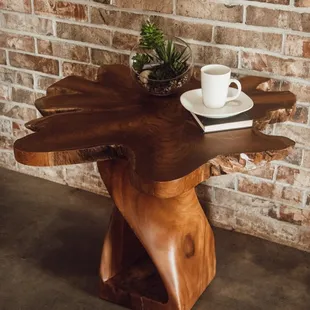 Wood end table