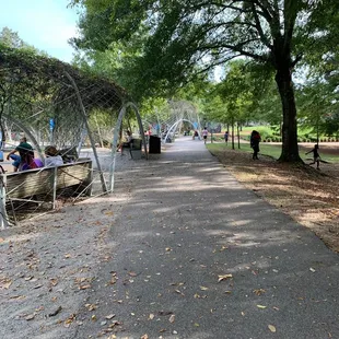 Walkway to playgrounds
