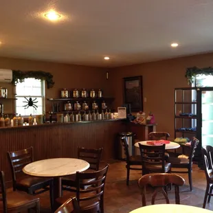 the bar and dining area