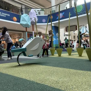 The play area is useful for entertainment and working off a child's energy.