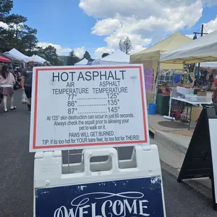 a sign with information