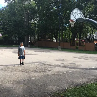 Full basketball court and another one half basketball court not shown. Good place to place basketball game.