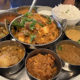 Paneer Curry with thali