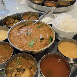 Eggplant curry with thali