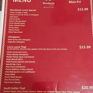 Lunch "Specials" menu- March 2024