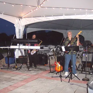 FRYE'D CATFISH-duo(five piece band sound); Steve Frye: Lead Guitar and Vocals &amp; Joe "Catfish" Booker: Sax Flute, Harps, Keyboards &amp; Vocals.