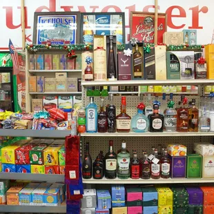a variety of liquors