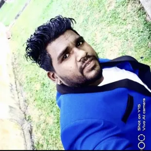 a man in a blue suit