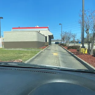 the view from the front seat of a car
