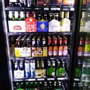 a refrigerator full of beer