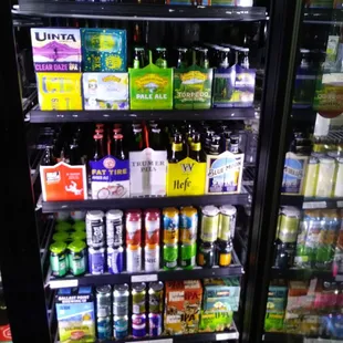 a refrigerator full of beer