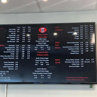 Friendly bean menu in library