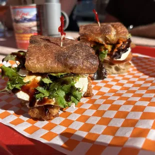 Poor Joe sandwich- chicken cutlet with Calabrian chile romesco, on focaccia