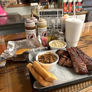 First plate with dry brisket