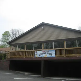 the front of the building