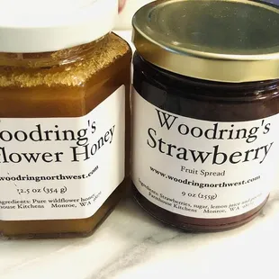 Woodring&apos;s Wildflower Honey, and Strawberry Fruit Spread