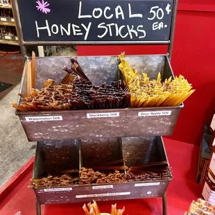 Local Honey Sticks ($0.50) - Woodring Orchards Pike Place Market