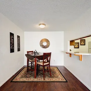 Dining area at the Woodrun Village apartments in Yukon, Oklahoma.