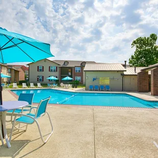 Poolside at the Woodrun Village apartments in Yukon, Oklahoma.