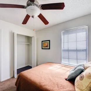 Bedroom area at the Woodrun Village apartments in Yukon, Oklahoma.