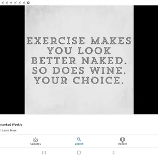 exercise makes you look better naked so does wine your choice