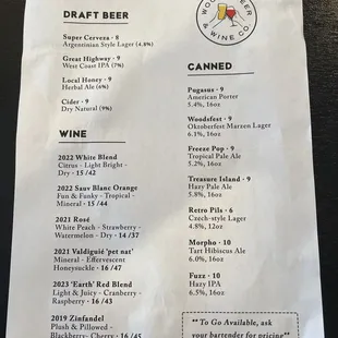 Limited menu for now. They&apos;re planning to have 12 beers on tap