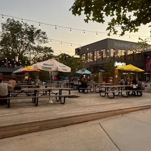 Outside shared seating area