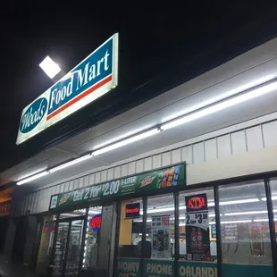 store front at night