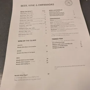 menu
