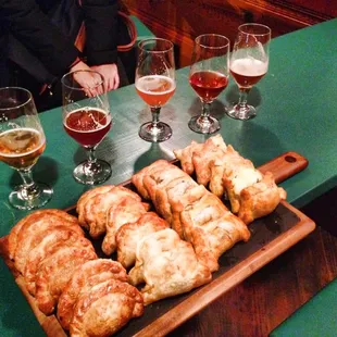 Beer tasting and selection of tasting sized empanadas. Hot food, cold beer = perfection.