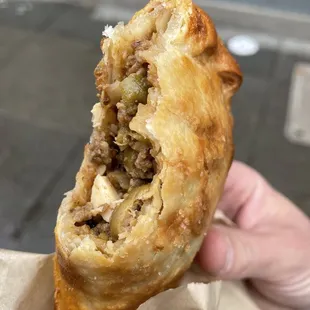 the inside of a pastry