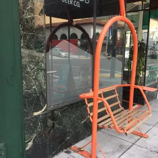 Outdoor seating at the super cute Woods beer cafe in Russian Hill