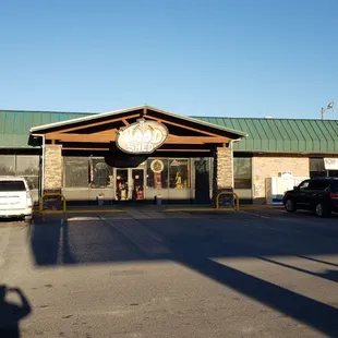 the front of the building