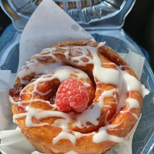 Raspberry Cinnamon Roll.