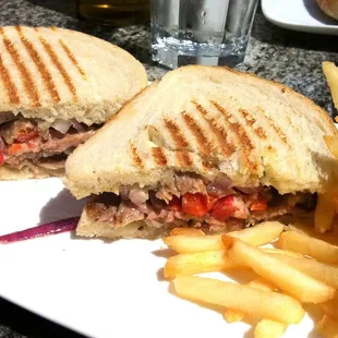 Lamb Panini with Fries. ~$12