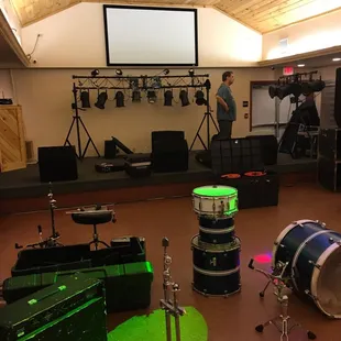 Live band setting up