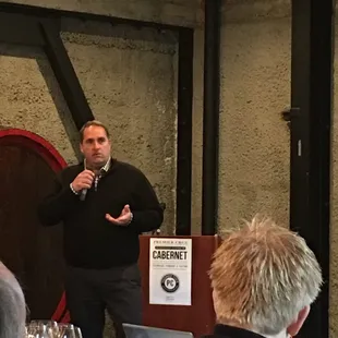 a man giving a presentation