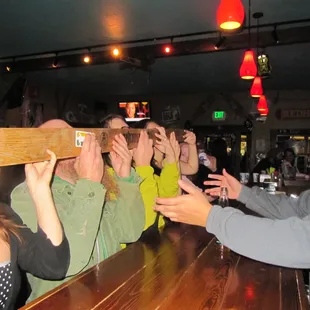 Shot ski doubles as an anonymity protector. Love!