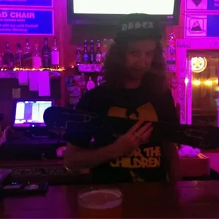 Bar manager and his penis shotski. Lol