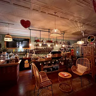 the interior of a coffee shop