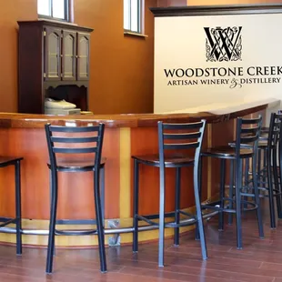 Tasting bar at Woodstone Creek Winery &amp; Distillery