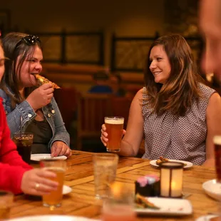 Enjoying food and drink with friends