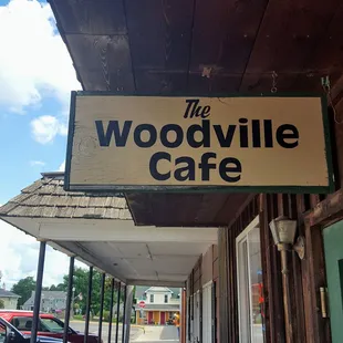 The Woodville Cafe sign